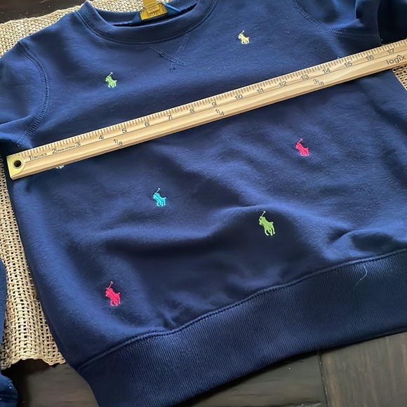 Polo Ralph Lauren Girls All Over Multicolor Pony Fleece Sweatshirt Size … - Picture 4 of 16